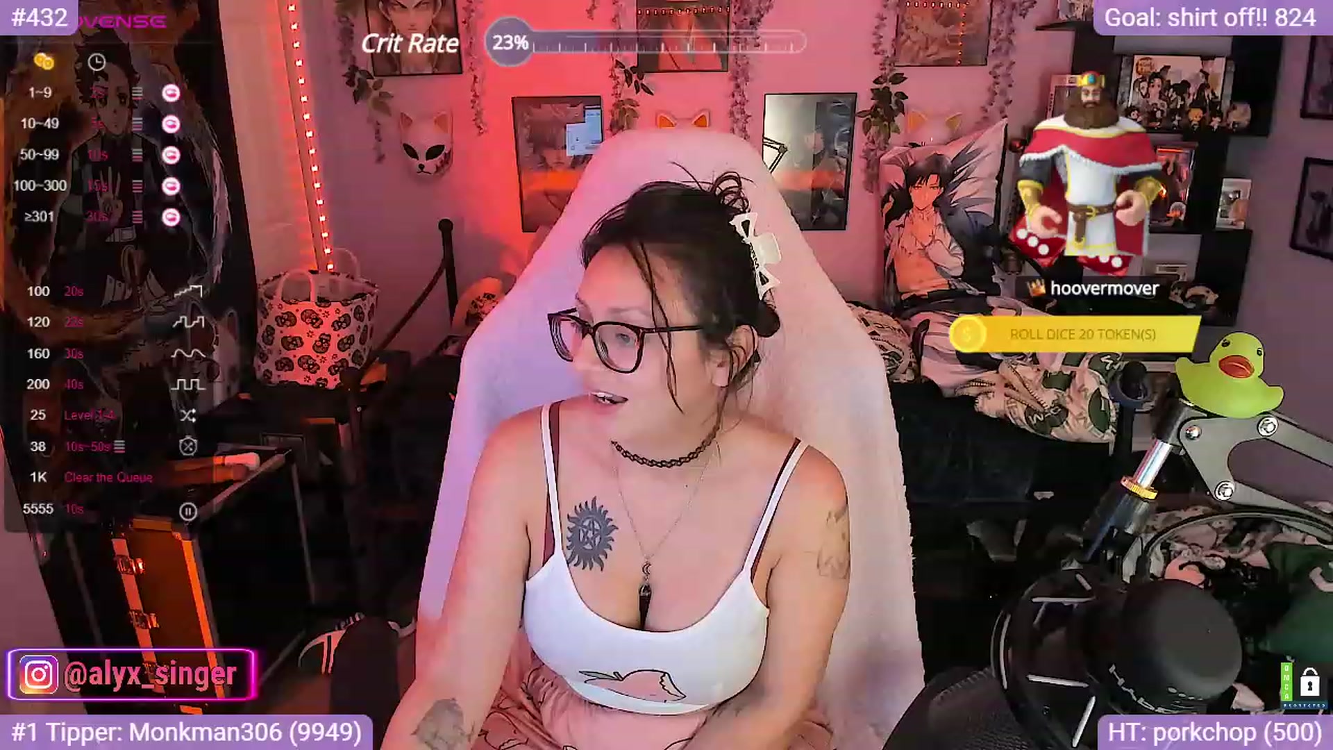 Gallery image thumbnail from Alyx_Singer's myfreecams stream on, 10/16/2023, 23:04 image 1 of 20