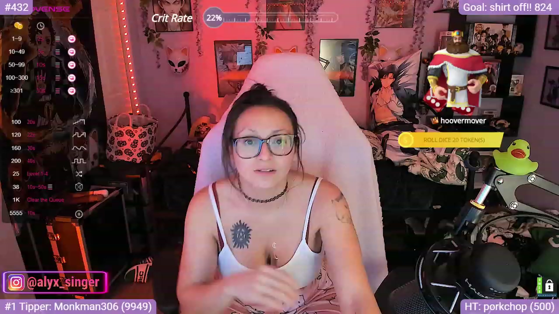 Gallery image thumbnail from Alyx_Singer's myfreecams stream on, 10/16/2023, 23:04 image 15 of 20
