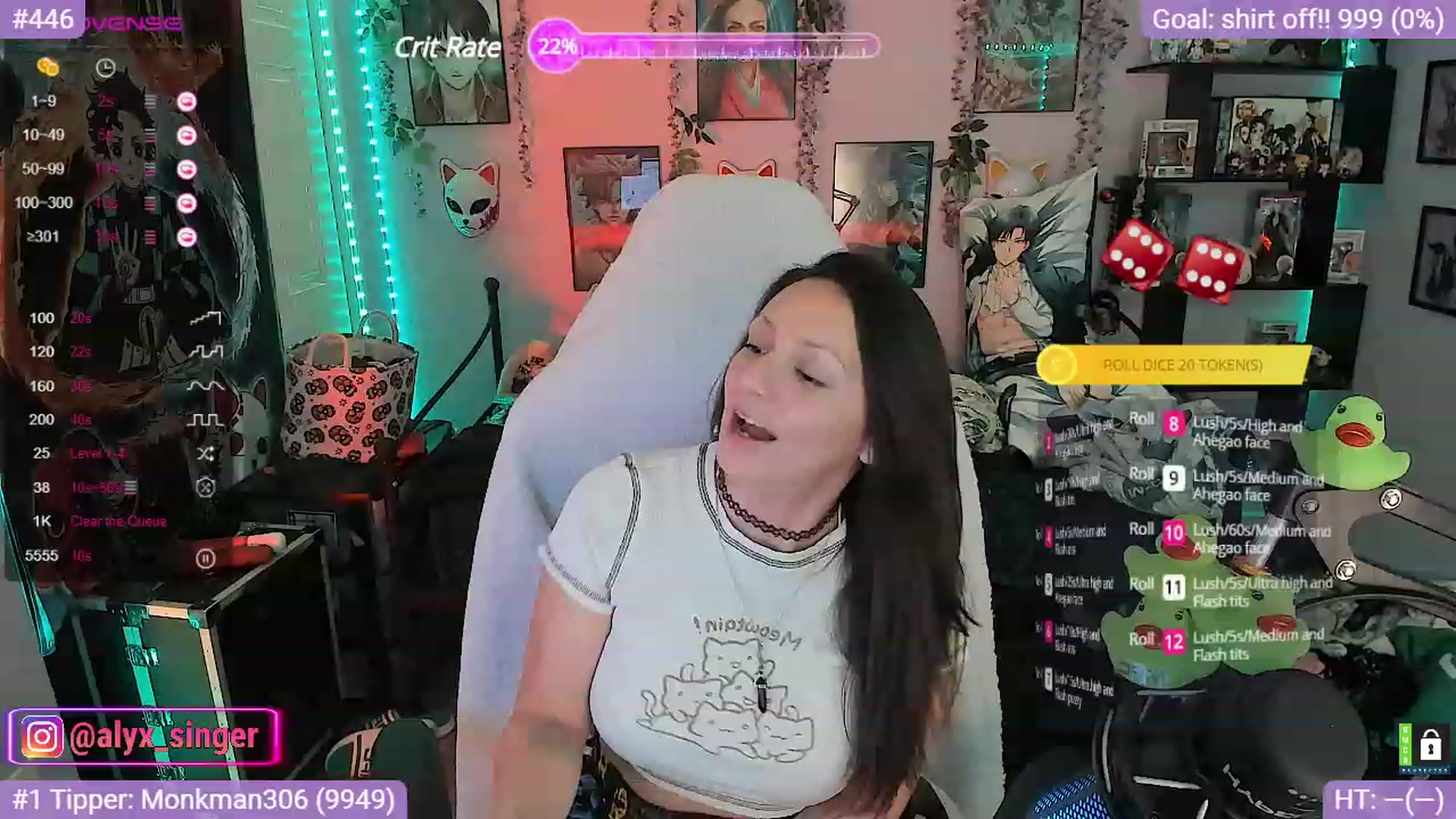 Gallery image thumbnail from Alyx_Singer's myfreecams stream on, 10/17/2023, 18:32 image 9 of 20