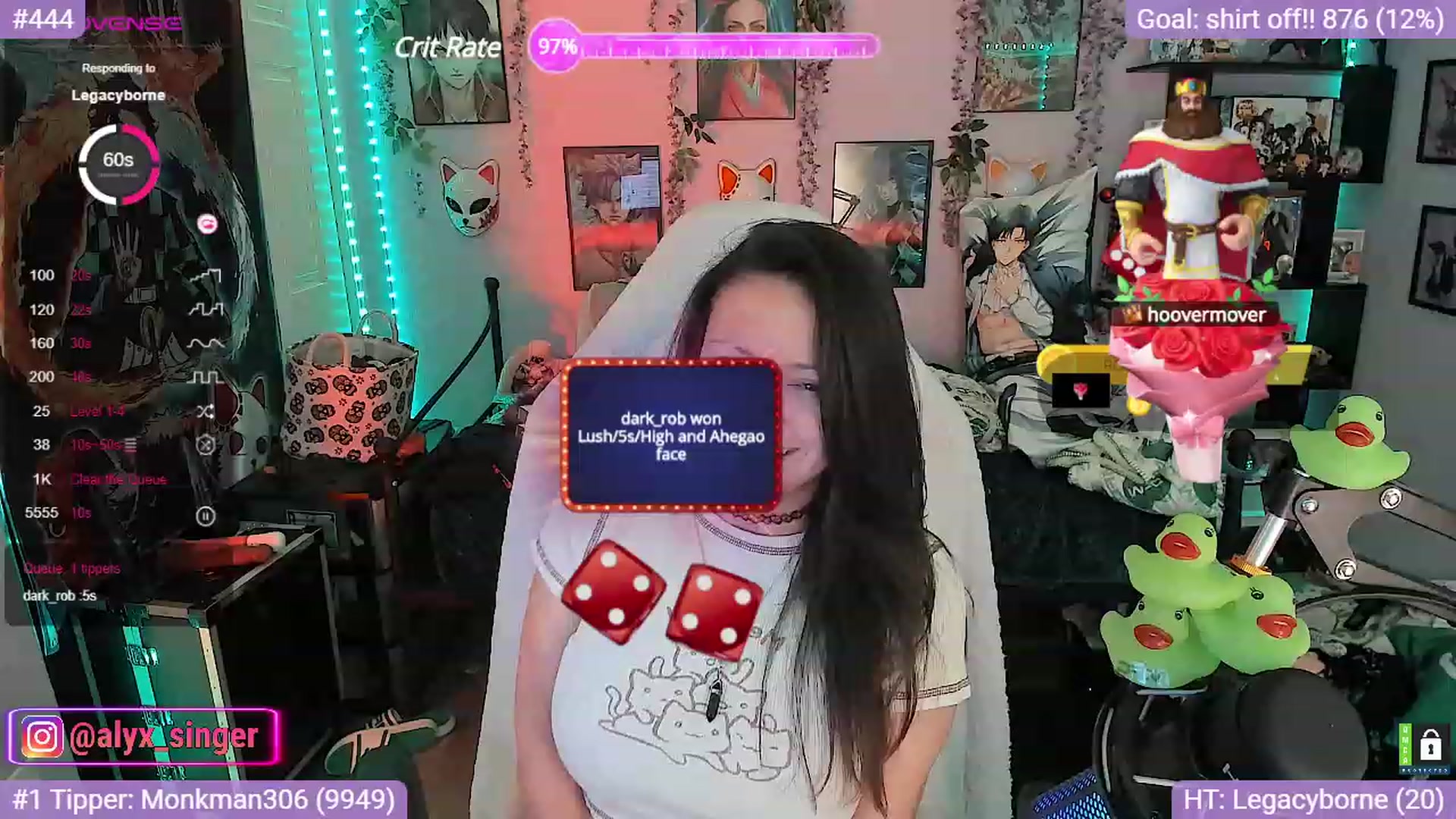 Gallery image thumbnail from Alyx_Singer's myfreecams stream on, 10/17/2023, 18:32 image 16 of 20