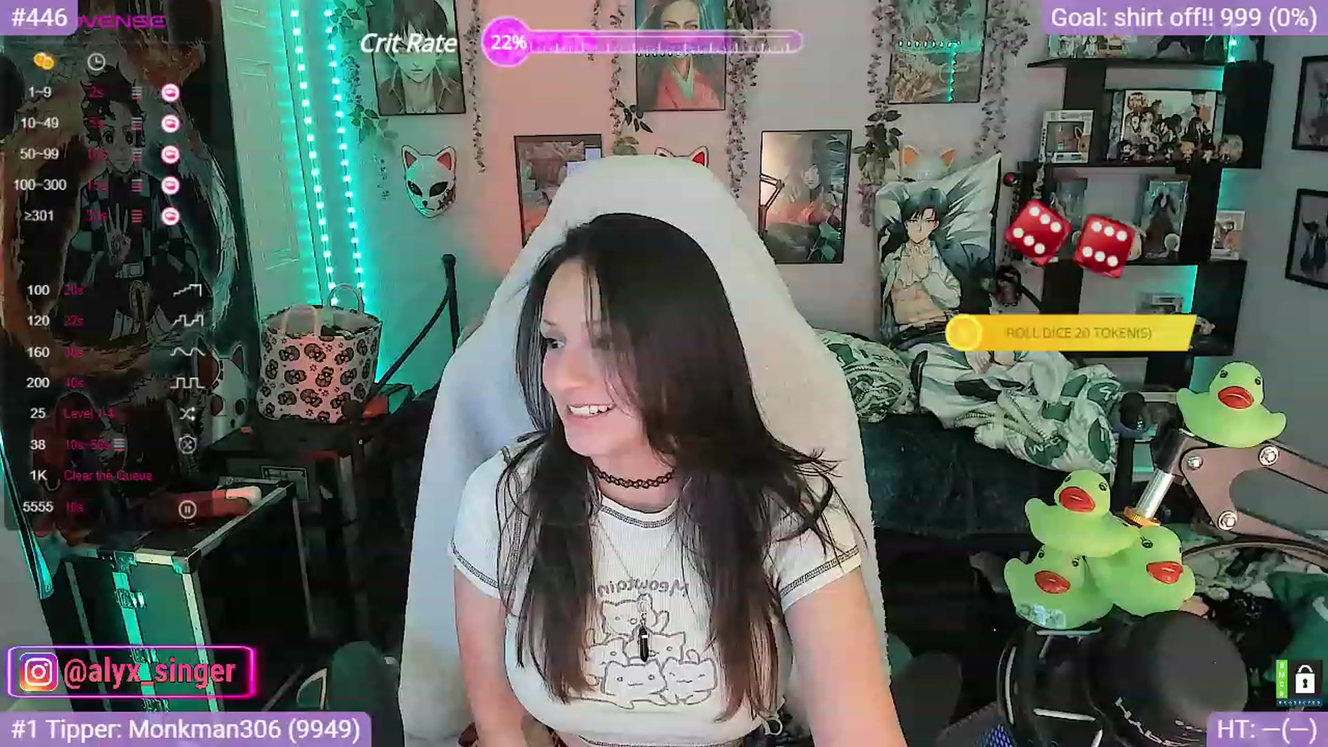 Gallery image thumbnail from Alyx_Singer's myfreecams stream on, 10/17/2023, 18:32 image 3 of 20