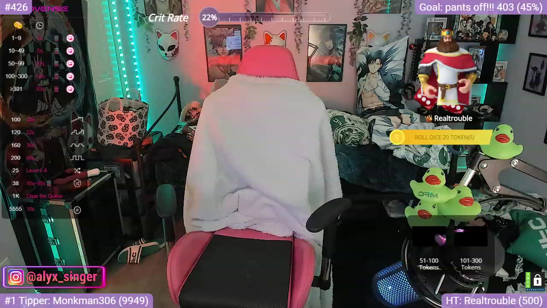 Gallery image thumbnail from Alyx_Singer's myfreecams stream on, 10/17/2023, 20:31 image 4 of 20