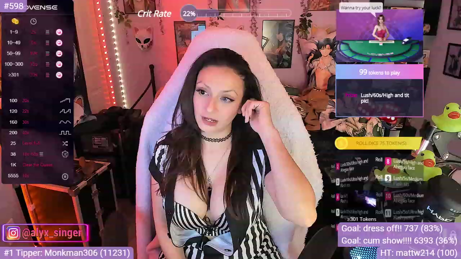 Gallery image thumbnail from Alyx_Singer's myfreecams stream on, 10/28/2023, 08:04 image 19 of 20