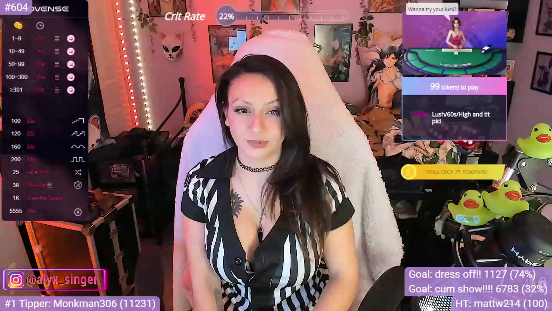Gallery image thumbnail from Alyx_Singer's myfreecams stream on, 10/28/2023, 08:04 image 2 of 20