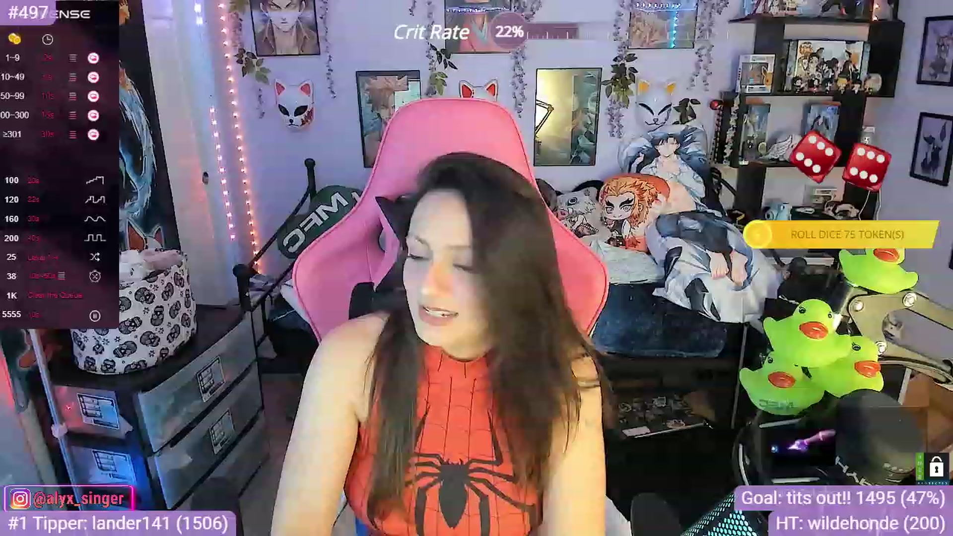 Gallery image thumbnail from Alyx_Singer's myfreecams stream on, 11/10/2023, 20:08 image 18 of 20