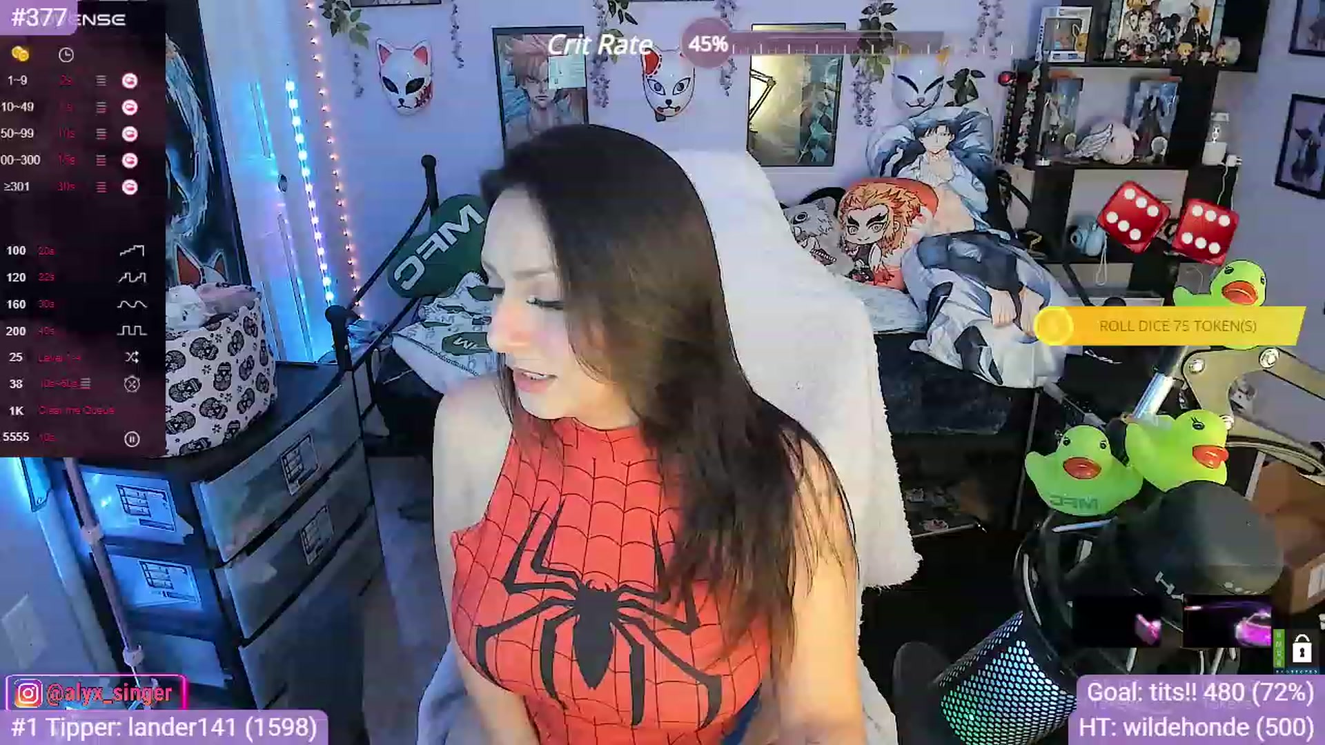 Gallery image thumbnail from Alyx_Singer's myfreecams stream on, 11/10/2023, 22:49 image 12 of 20