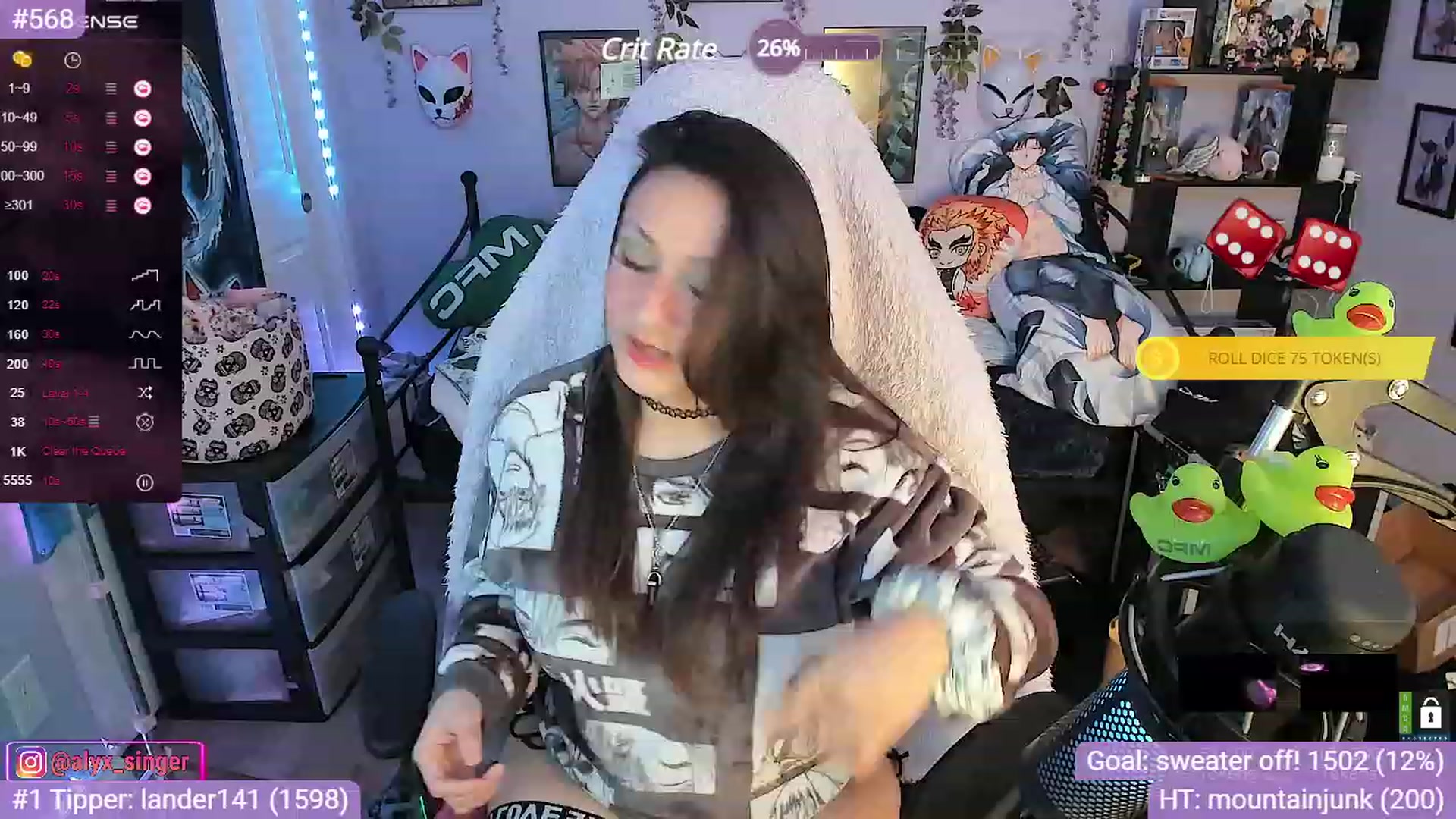 Gallery image thumbnail from Alyx_Singer's myfreecams stream on, 11/13/2023, 19:02 image 4 of 20