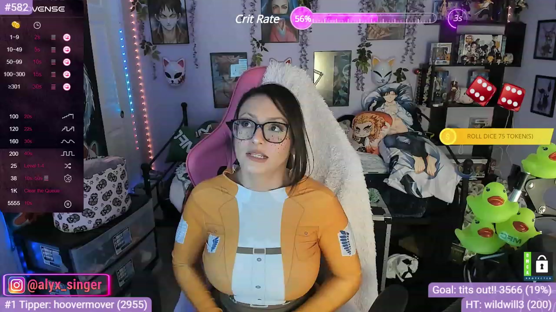 Gallery image thumbnail from Alyx_Singer's myfreecams stream on, 11/20/2023, 19:23 image 6 of 20