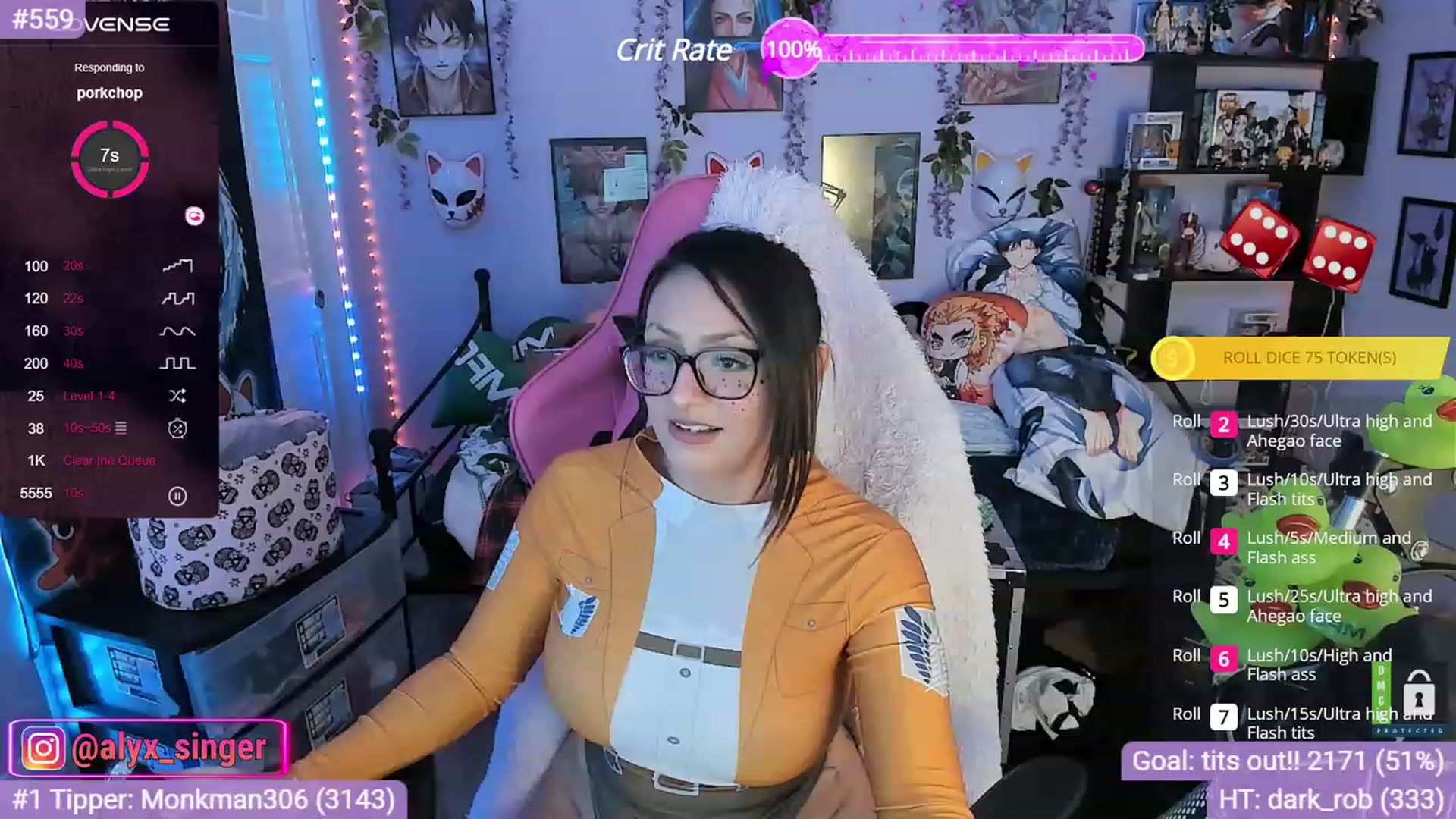Gallery image thumbnail from Alyx_Singer's myfreecams stream on, 11/20/2023, 19:23 image 9 of 20