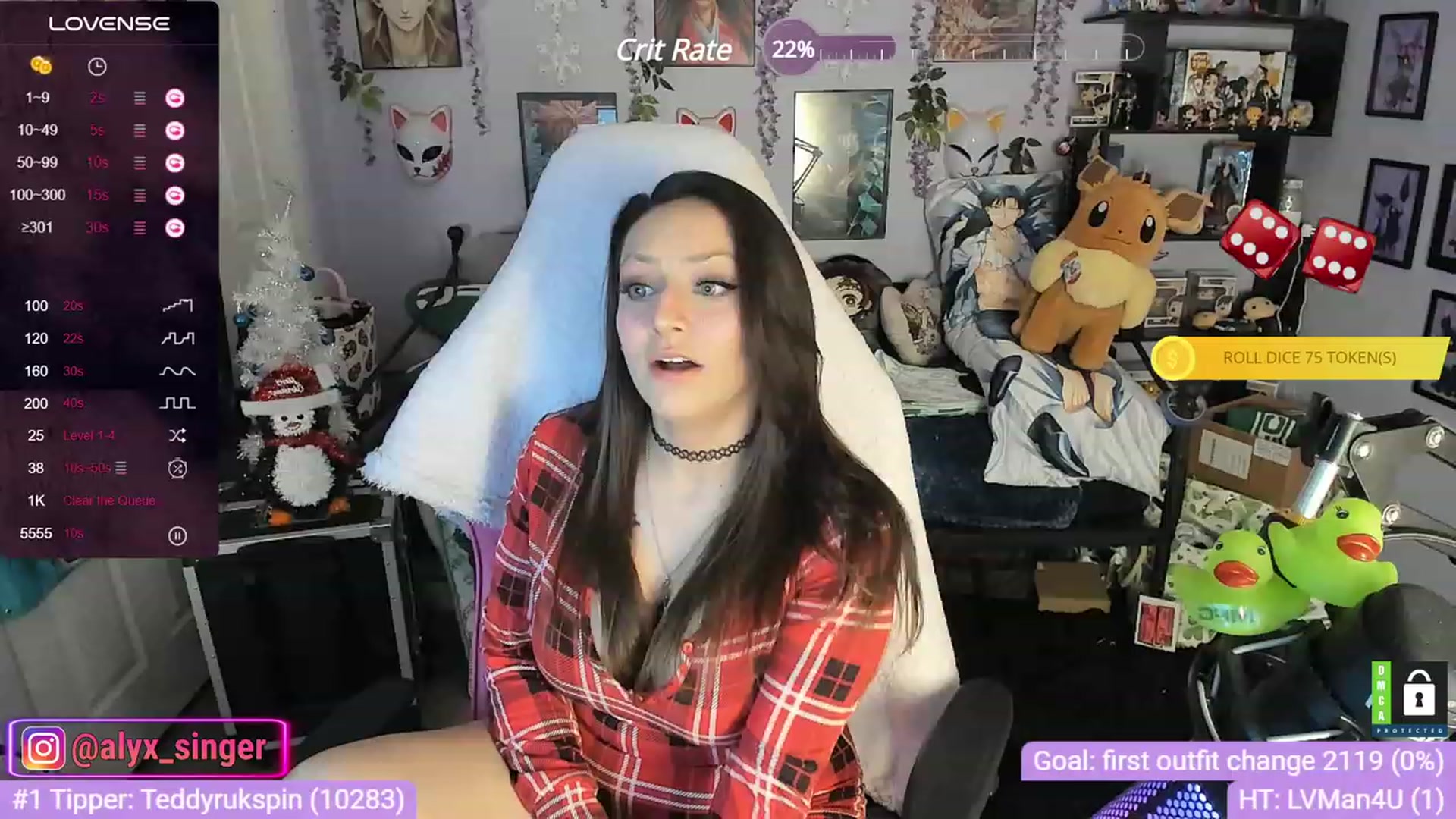 Gallery image thumbnail from Alyx_Singer's myfreecams stream on, 12/07/2023, 20:22 image 14 of 20