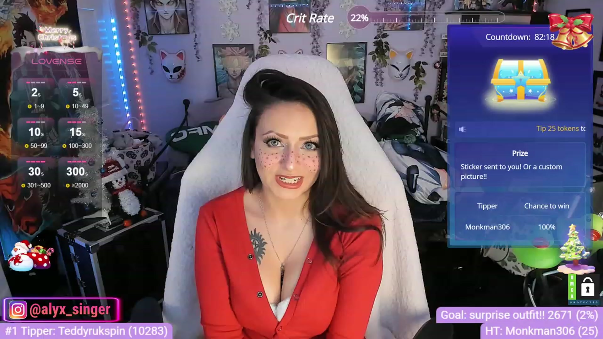 Gallery image thumbnail from Alyx_Singer's myfreecams stream on, 12/15/2023, 19:58 image 4 of 20