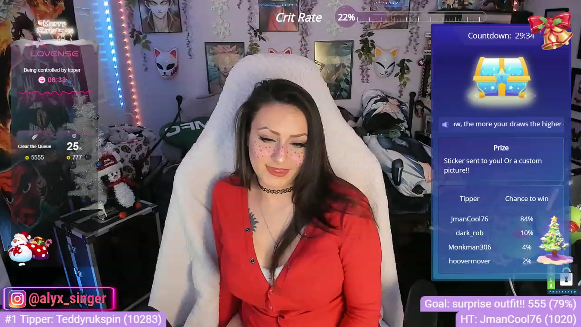 Gallery image thumbnail from Alyx_Singer's myfreecams stream on, 12/15/2023, 19:58 image 18 of 20