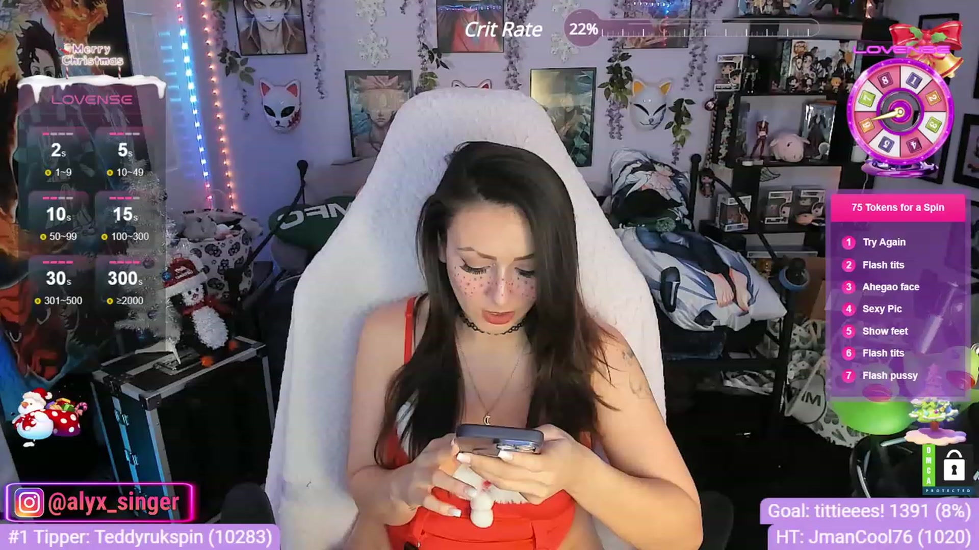 Gallery image thumbnail from Alyx_Singer's myfreecams stream on, 12/15/2023, 21:26 image 18 of 20