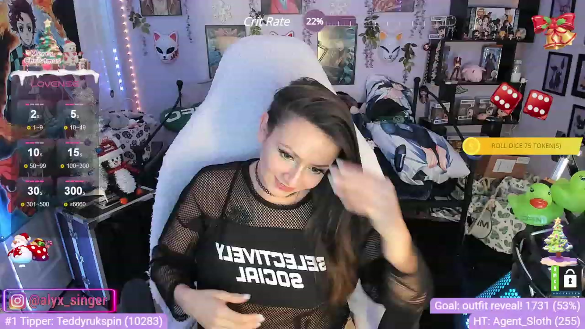 Gallery image thumbnail from Alyx_Singer's myfreecams stream on, 12/21/2023, 21:44 image 18 of 20