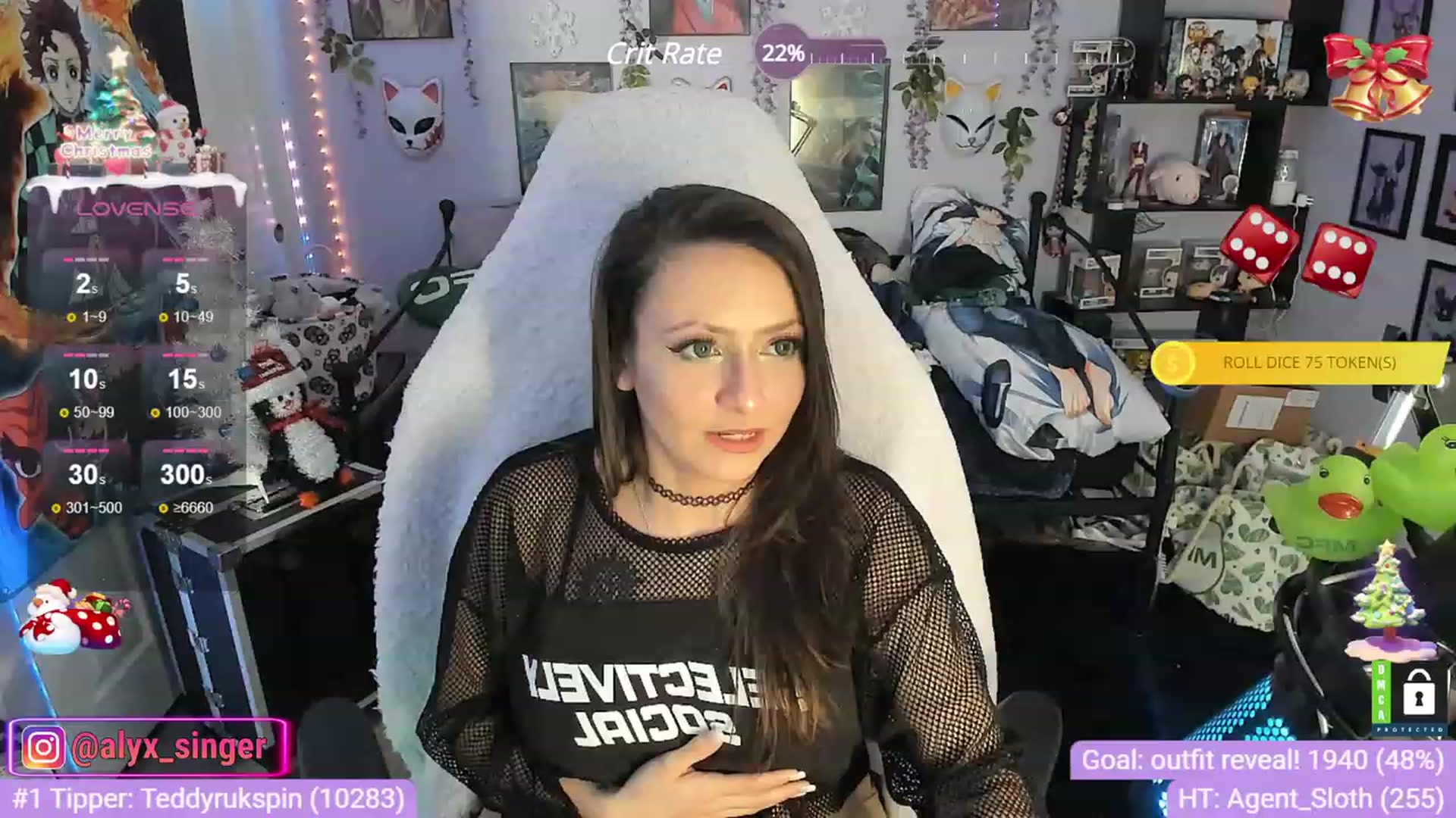 Gallery image thumbnail from Alyx_Singer's myfreecams stream on, 12/21/2023, 21:44 image 11 of 20