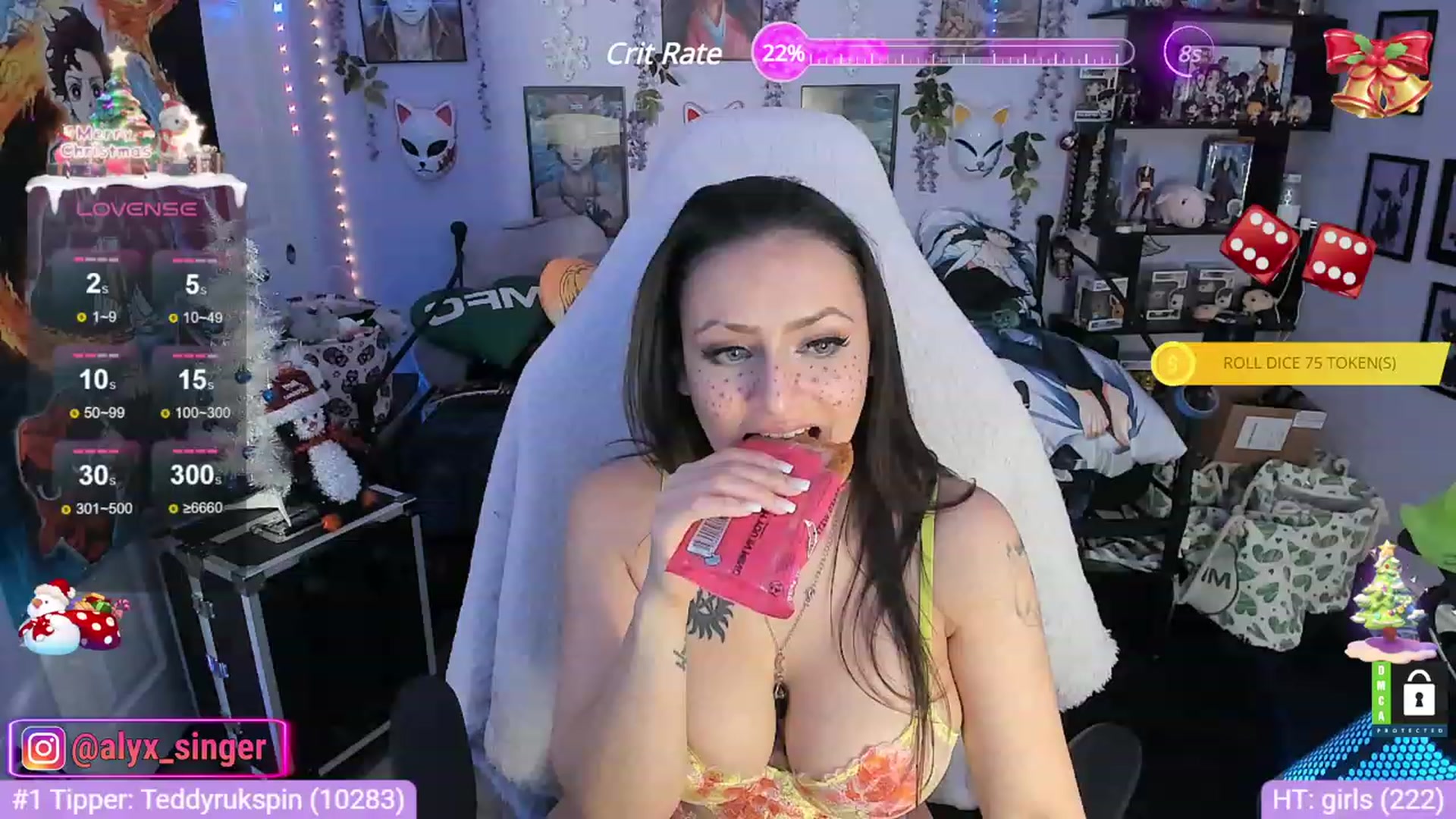 Gallery image thumbnail from Alyx_Singer's myfreecams stream on, 12/22/2023, 23:10 image 1 of 20