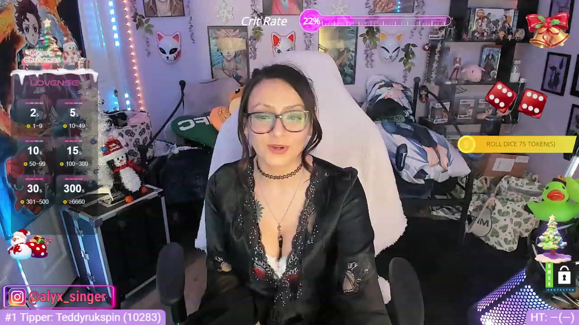 Gallery image thumbnail from Alyx_Singer's myfreecams stream on, 12/25/2023, 05:17 image 19 of 20