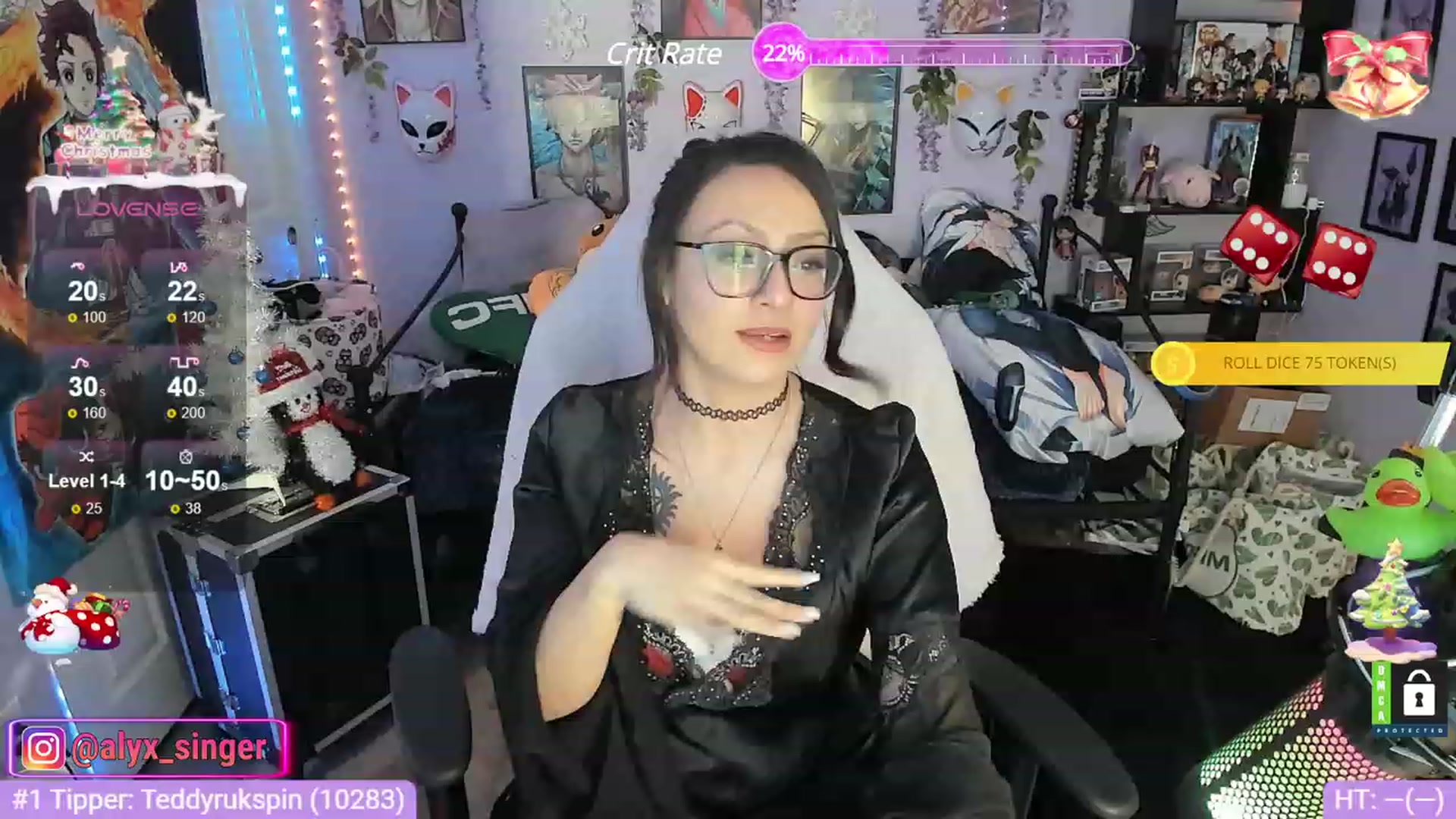 Gallery image thumbnail from Alyx_Singer's myfreecams stream on, 12/25/2023, 05:17 image 5 of 20