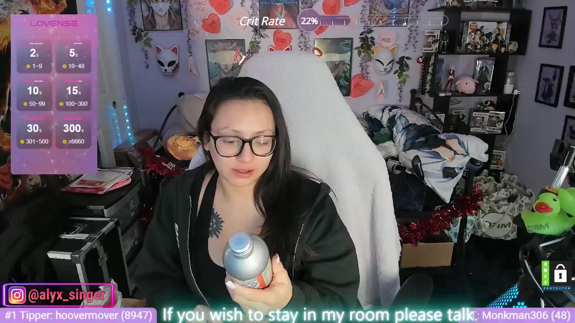 Gallery image thumbnail from Alyx_Singer's myfreecams stream on, 01/19/2024, 21:23 image 1 of 20
