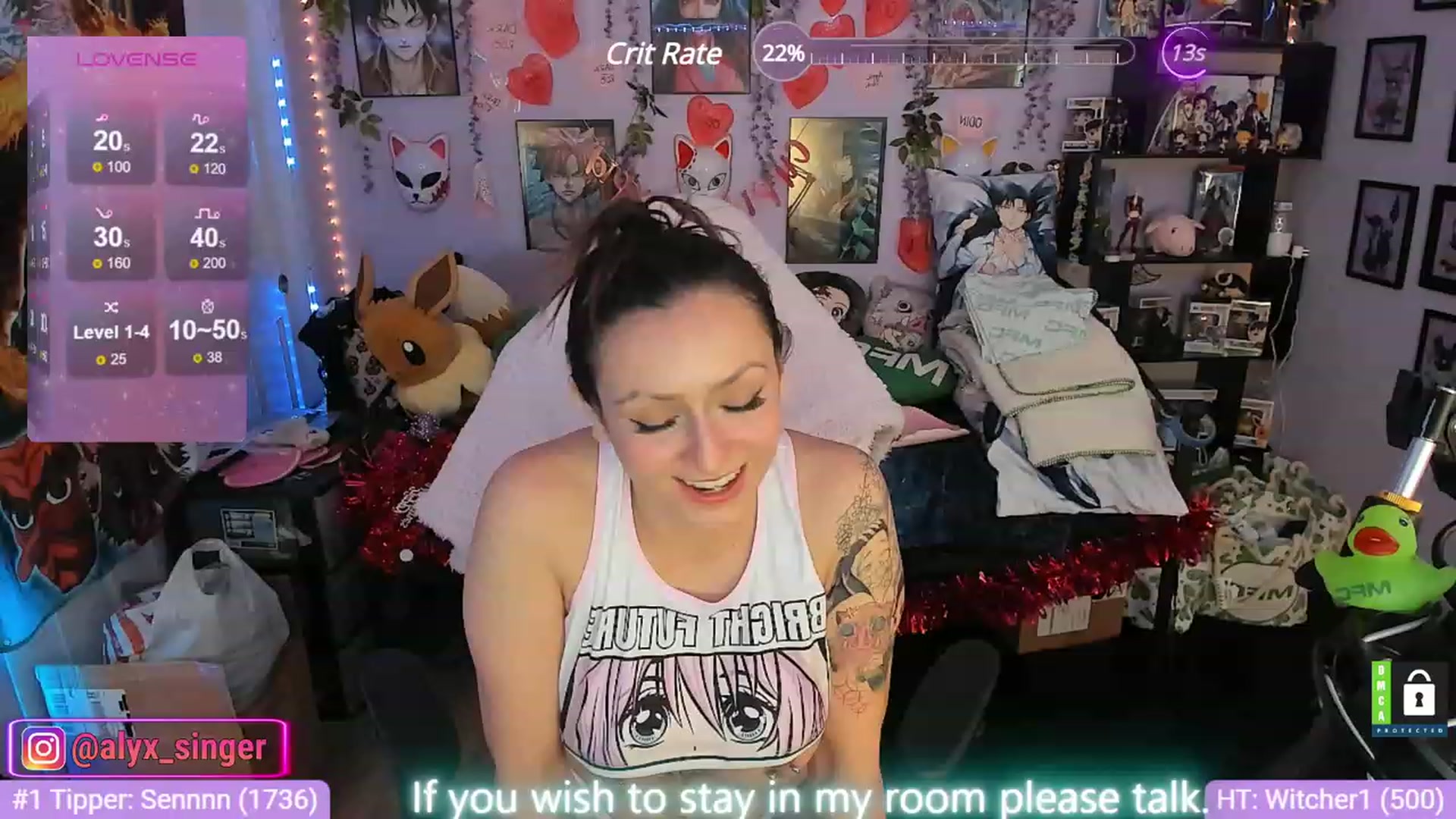 Gallery image thumbnail from Alyx_Singer's myfreecams stream on, 02/05/2024, 22:09 image 6 of 20