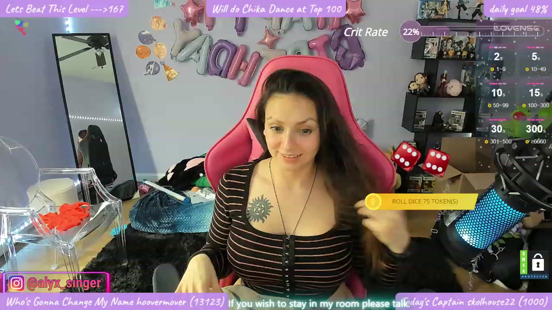 Gallery image thumbnail from Alyx_Singer's myfreecams stream on, 03/15/2024, 21:40 image 15 of 20