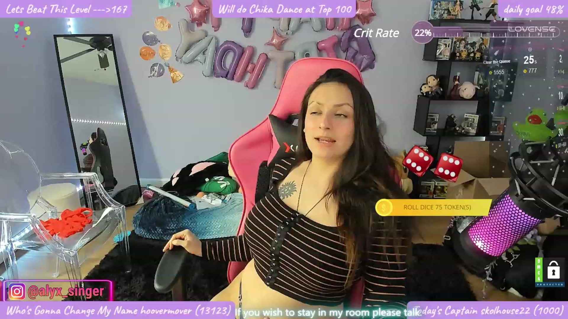 Gallery image thumbnail from Alyx_Singer's myfreecams stream on, 03/15/2024, 21:40 image 18 of 20