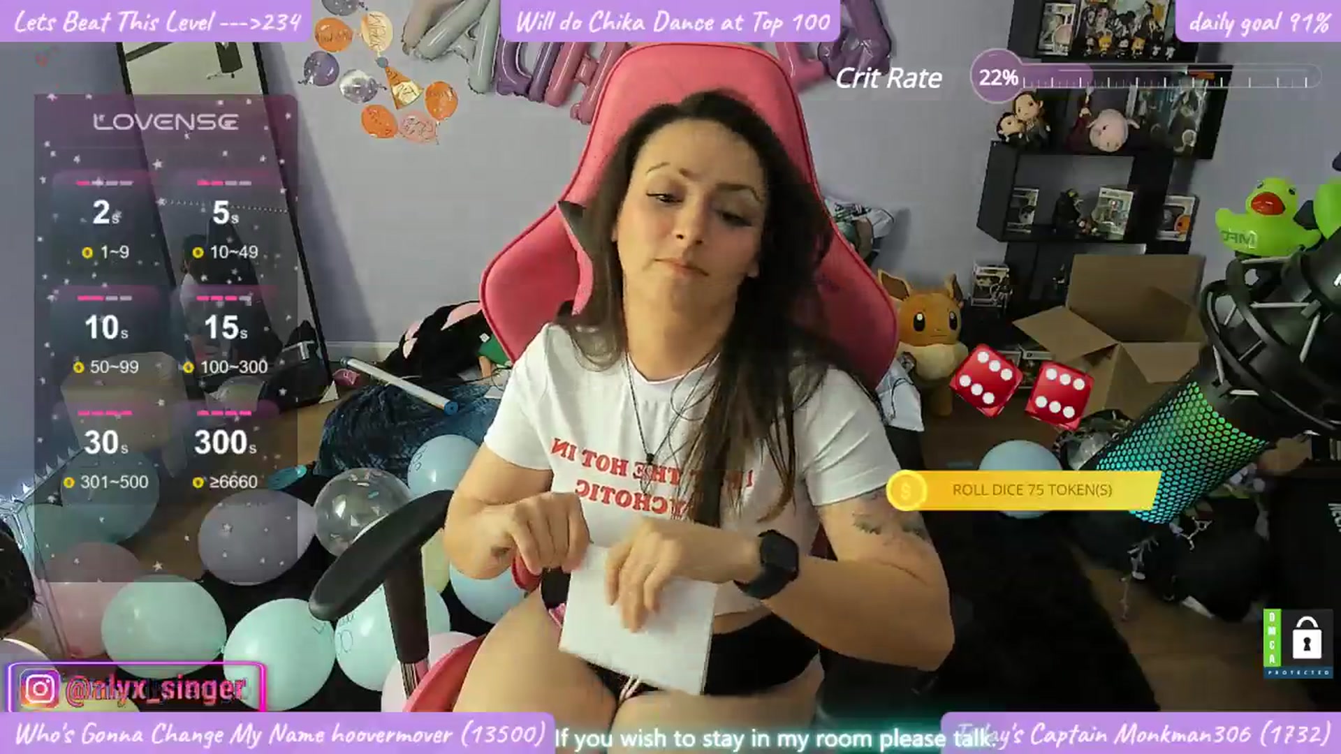 Gallery image thumbnail from Alyx_Singer's myfreecams stream on, 03/18/2024, 21:08 image 6 of 20