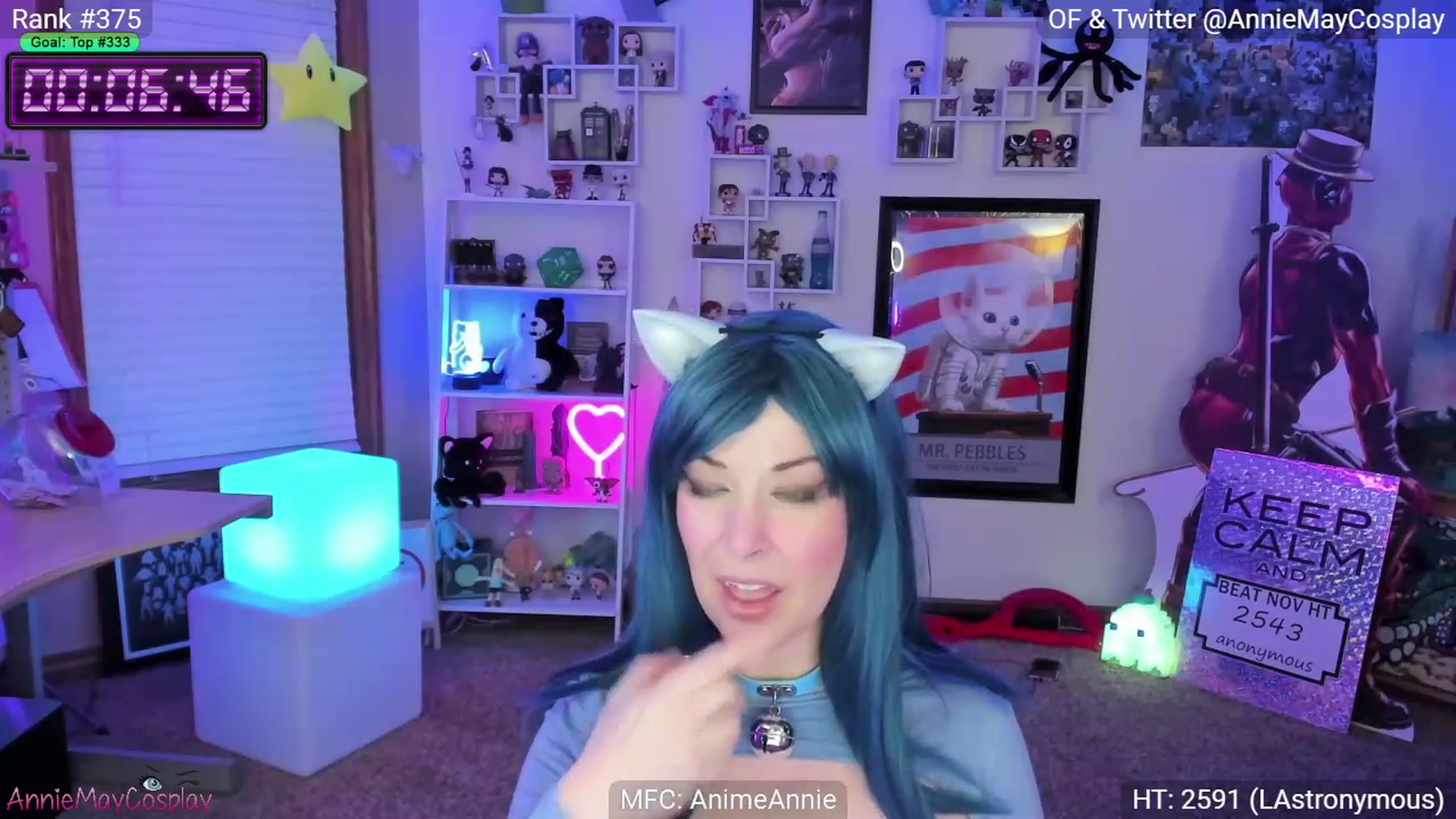 Gallery image thumbnail from AnimeAnnie's myfreecams stream on, 11/20/2022, 05:47 image 20 of 20