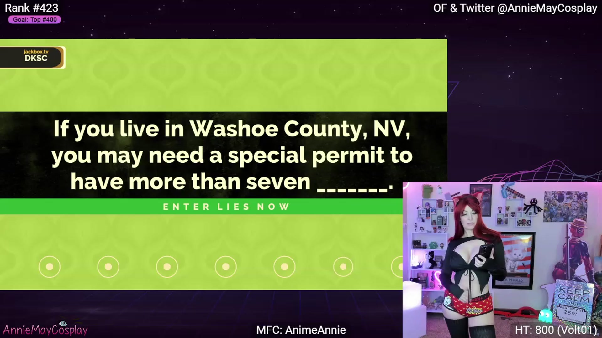 Gallery image thumbnail from AnimeAnnie's myfreecams stream on, 11/27/2022, 04:36 image 14 of 20