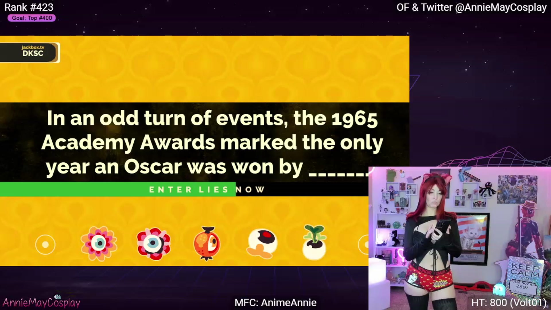 Gallery image thumbnail from AnimeAnnie's myfreecams stream on, 11/27/2022, 04:36 image 13 of 20
