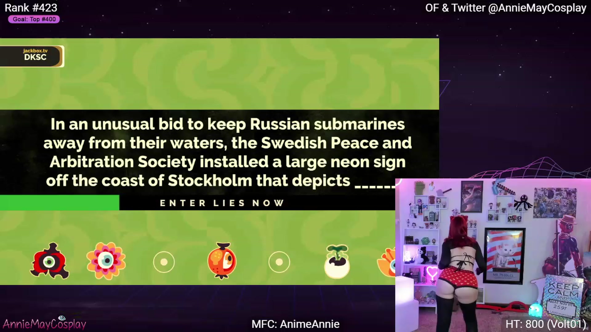 Gallery image thumbnail from AnimeAnnie's myfreecams stream on, 11/27/2022, 04:36 image 15 of 20