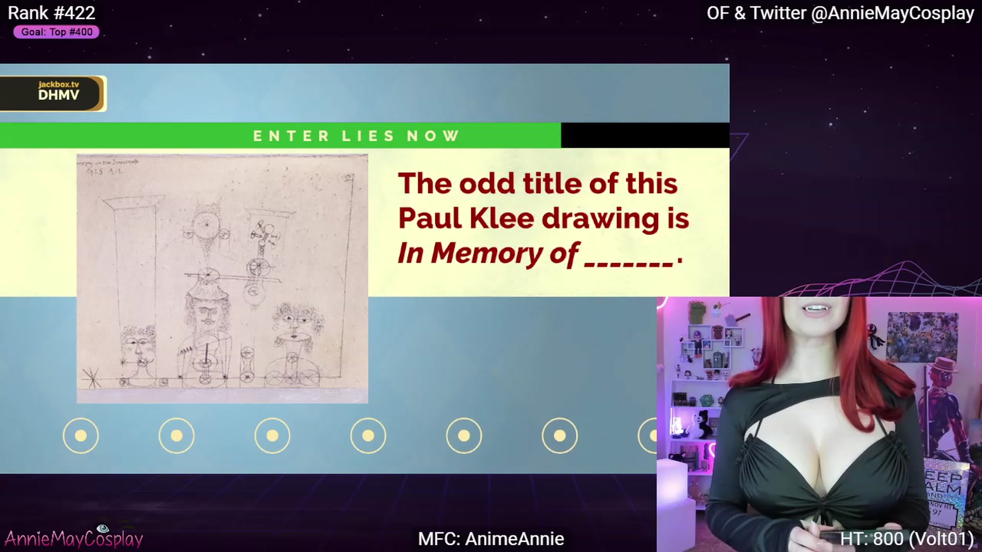 Gallery image thumbnail from AnimeAnnie's myfreecams stream on, 11/27/2022, 04:36 image 18 of 20