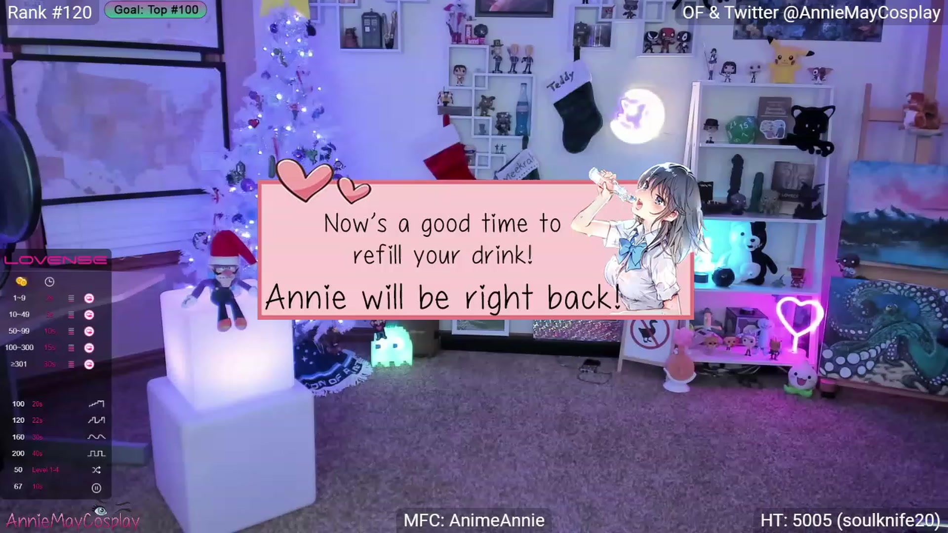Gallery image thumbnail from AnimeAnnie's myfreecams stream on, 12/06/2022, 03:17 image 19 of 20