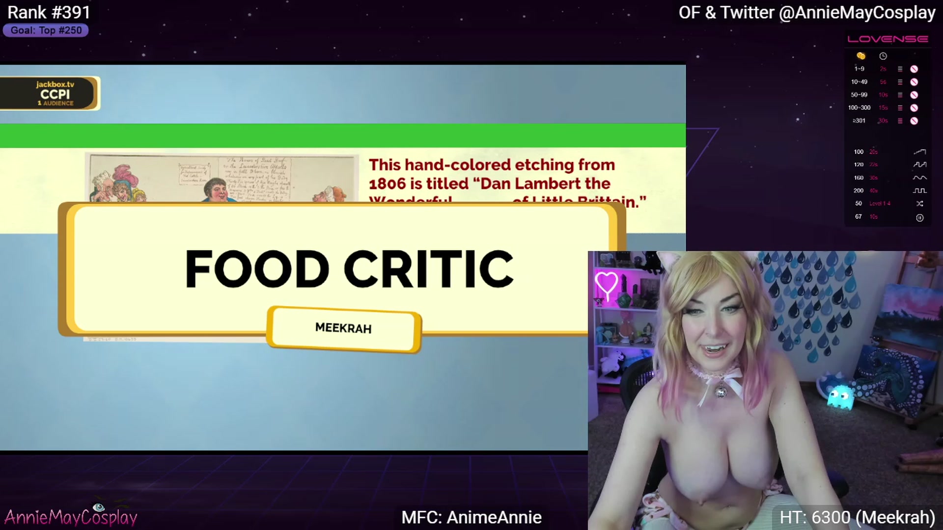 Gallery image thumbnail from AnimeAnnie's myfreecams stream on, 04/16/2023, 02:54 image 15 of 20