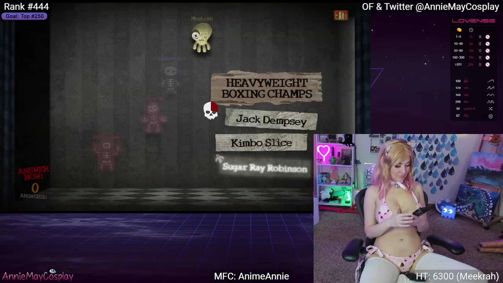 Gallery image thumbnail from AnimeAnnie's myfreecams stream on, 04/16/2023, 02:54 image 3 of 20