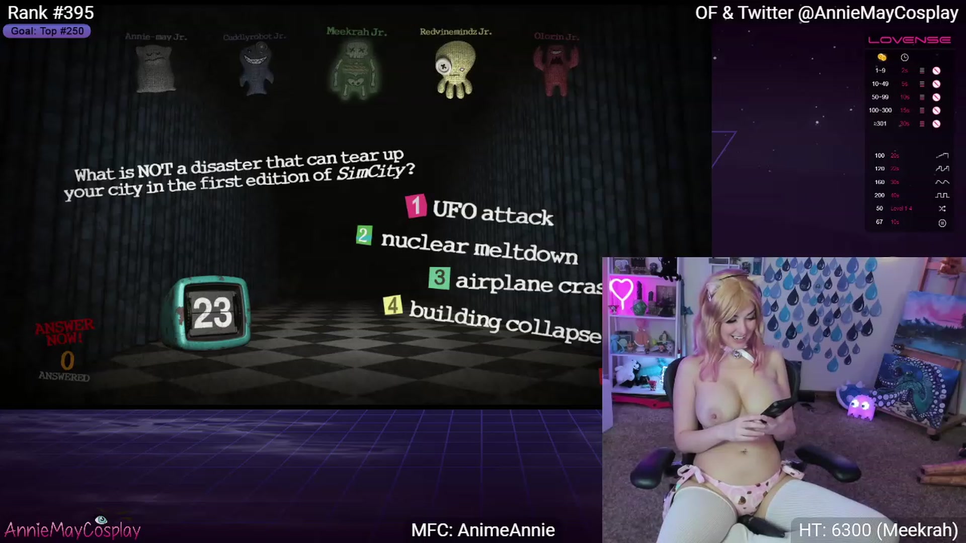 Gallery image thumbnail from AnimeAnnie's myfreecams stream on, 04/16/2023, 02:54 image 9 of 20