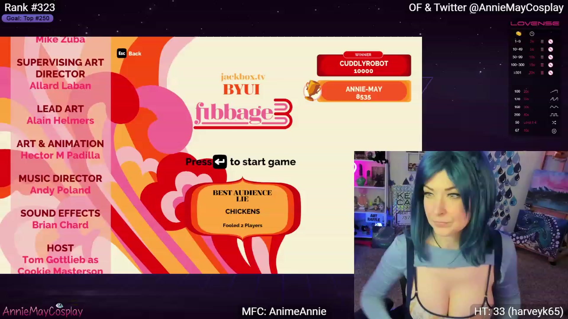 Gallery image thumbnail from AnimeAnnie's myfreecams stream on, 04/20/2023, 01:59 image 6 of 20
