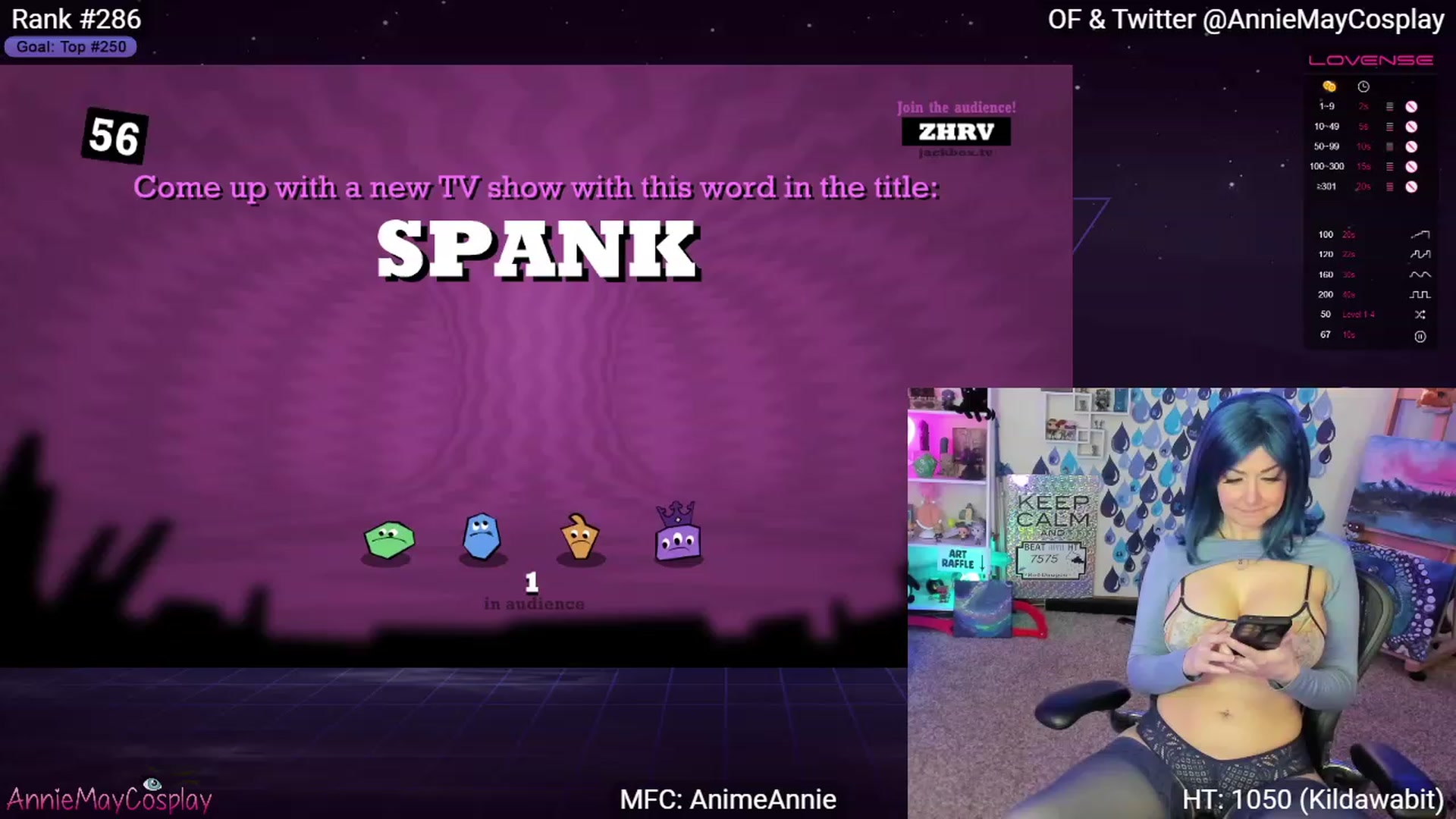 Gallery image thumbnail from AnimeAnnie's myfreecams stream on, 04/20/2023, 02:22 image 12 of 20
