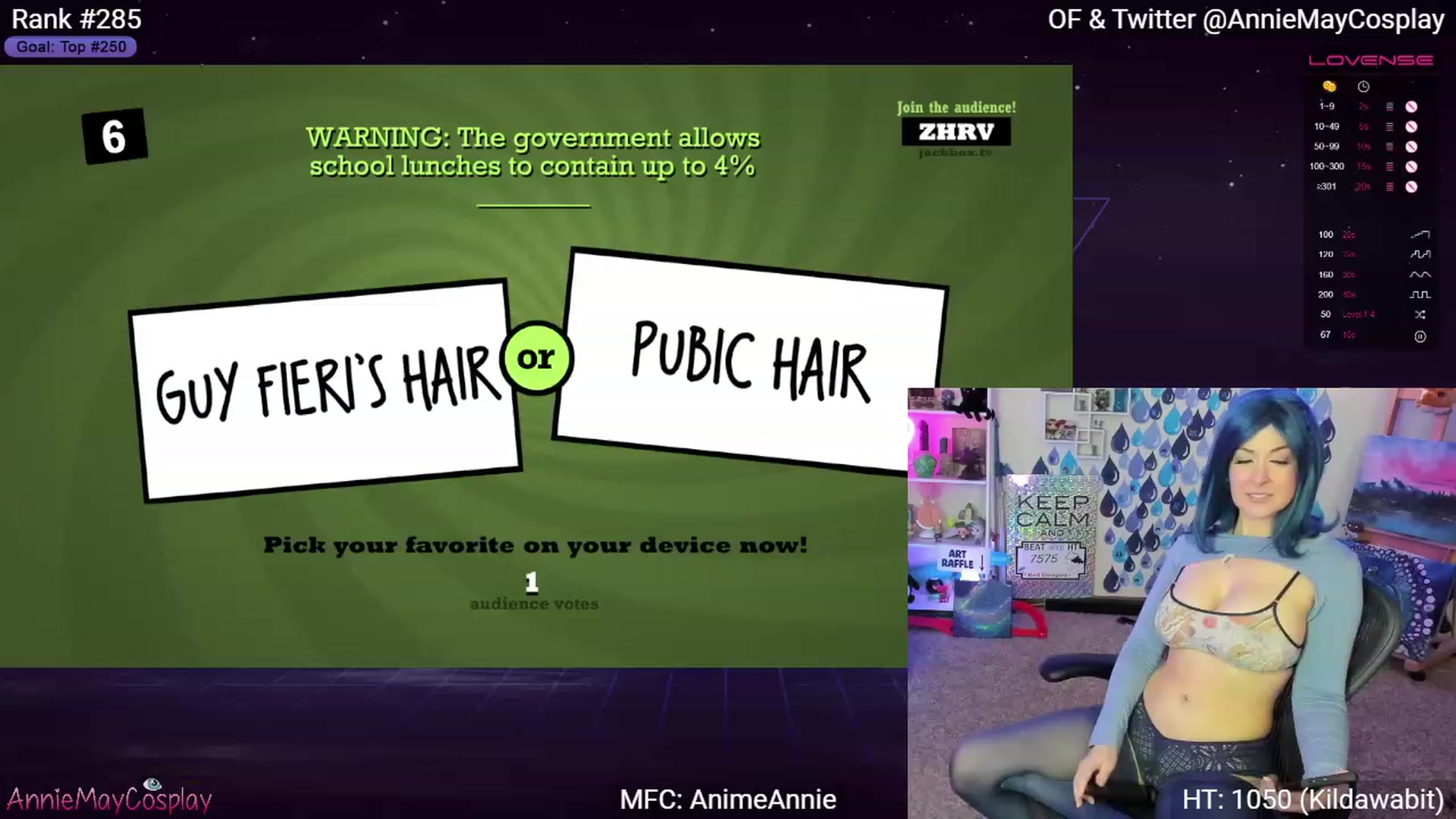 Gallery image thumbnail from AnimeAnnie's myfreecams stream on, 04/20/2023, 02:22 image 7 of 20