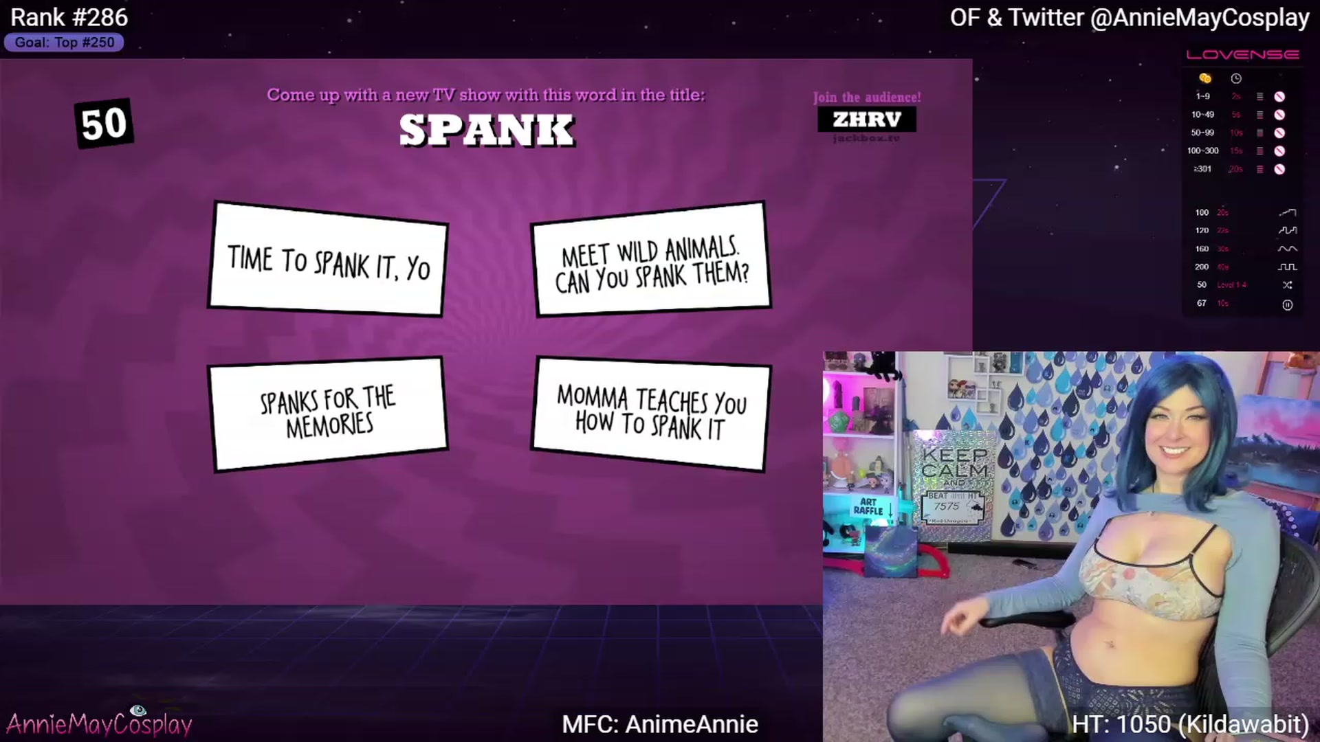 Gallery image thumbnail from AnimeAnnie's myfreecams stream on, 04/20/2023, 02:22 image 14 of 20