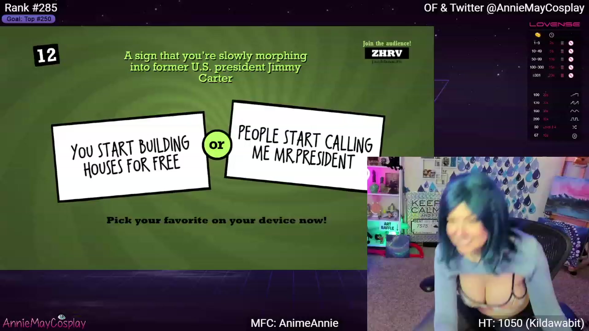 Gallery image thumbnail from AnimeAnnie's myfreecams stream on, 04/20/2023, 02:22 image 10 of 20