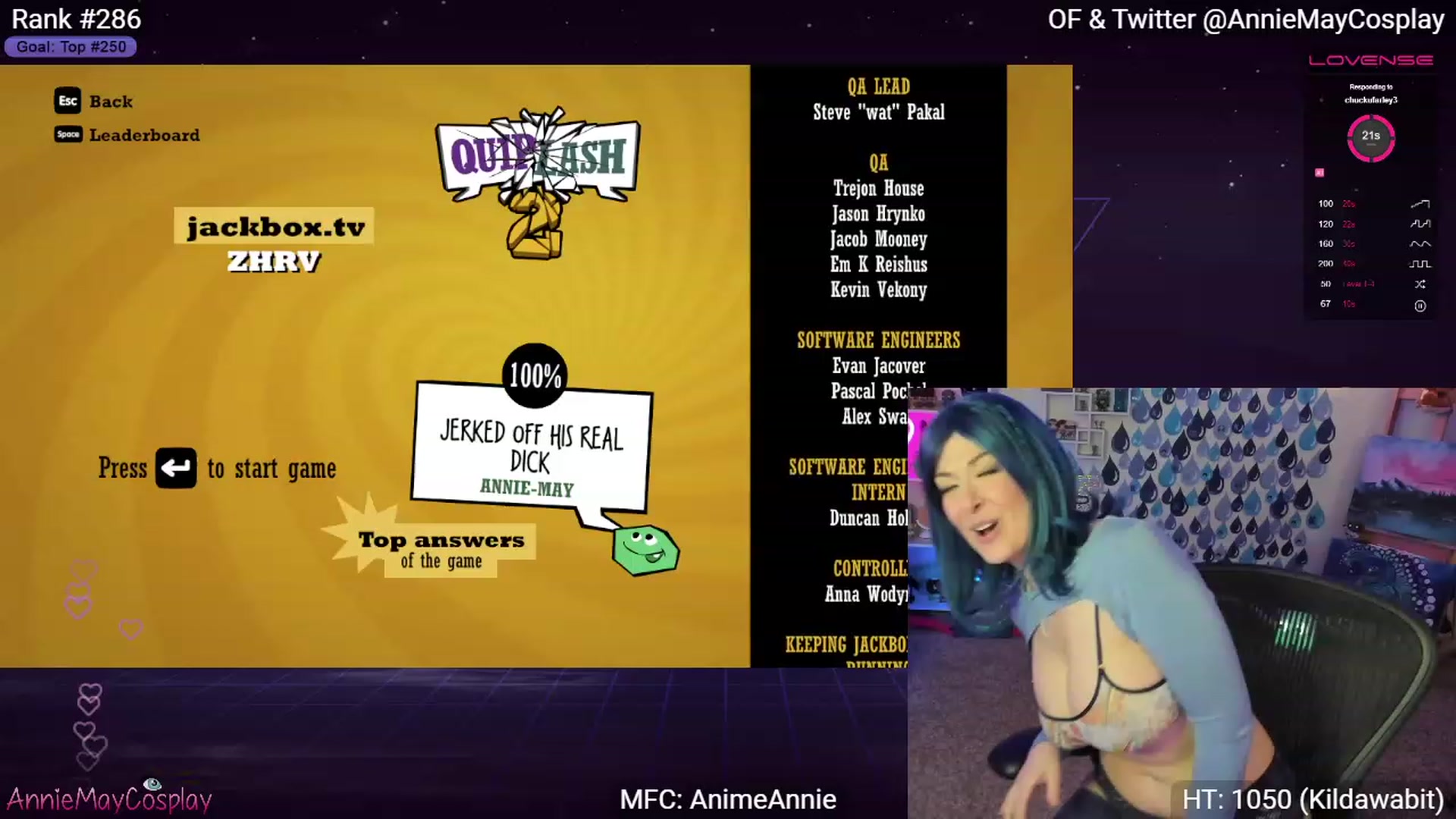 Gallery image thumbnail from AnimeAnnie's myfreecams stream on, 04/20/2023, 02:22 image 18 of 20
