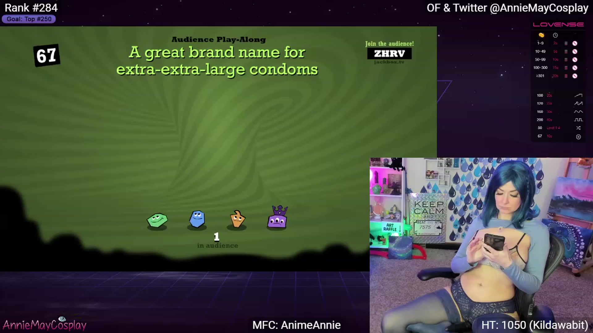 Gallery image thumbnail from AnimeAnnie's myfreecams stream on, 04/20/2023, 02:22 image 2 of 20