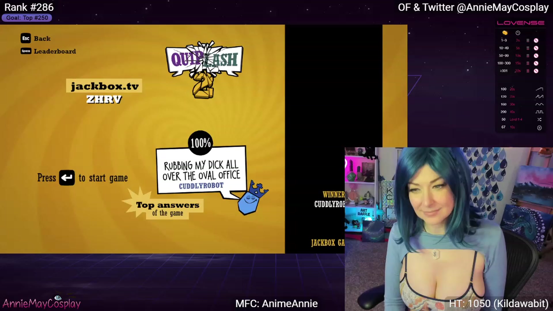 Gallery image thumbnail from AnimeAnnie's myfreecams stream on, 04/20/2023, 02:22 image 17 of 20
