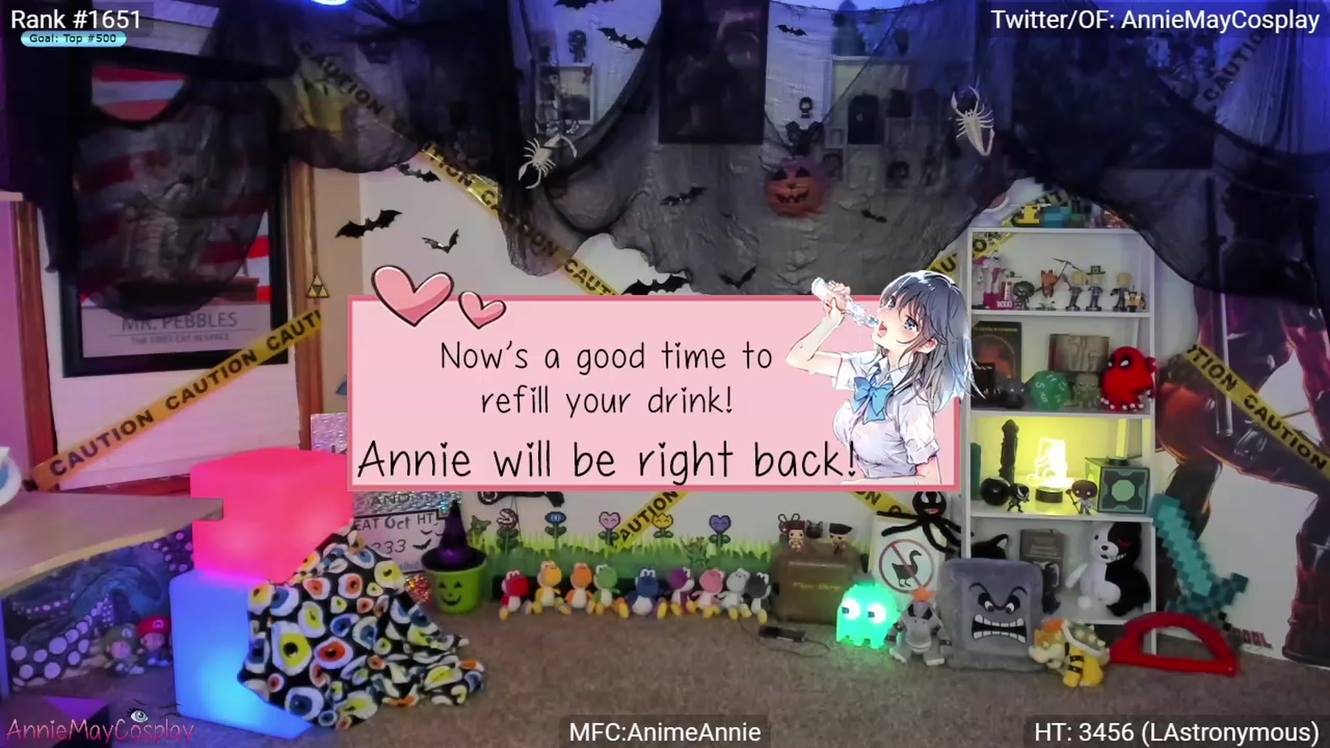 Gallery image thumbnail from AnimeAnnie's myfreecams stream on, 10/22/2023, 03:03 image 14 of 20