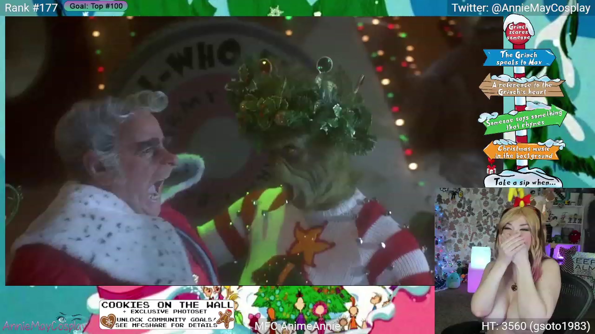 Gallery image thumbnail from AnimeAnnie's myfreecams stream on, 12/24/2023, 03:52 image 17 of 20