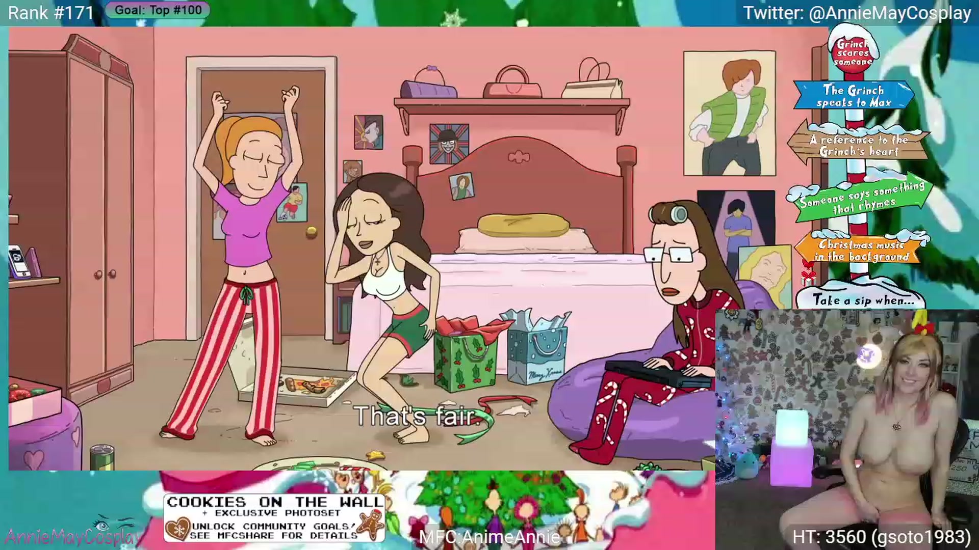 Gallery image thumbnail from AnimeAnnie's myfreecams stream on, 12/24/2023, 05:18 image 20 of 20