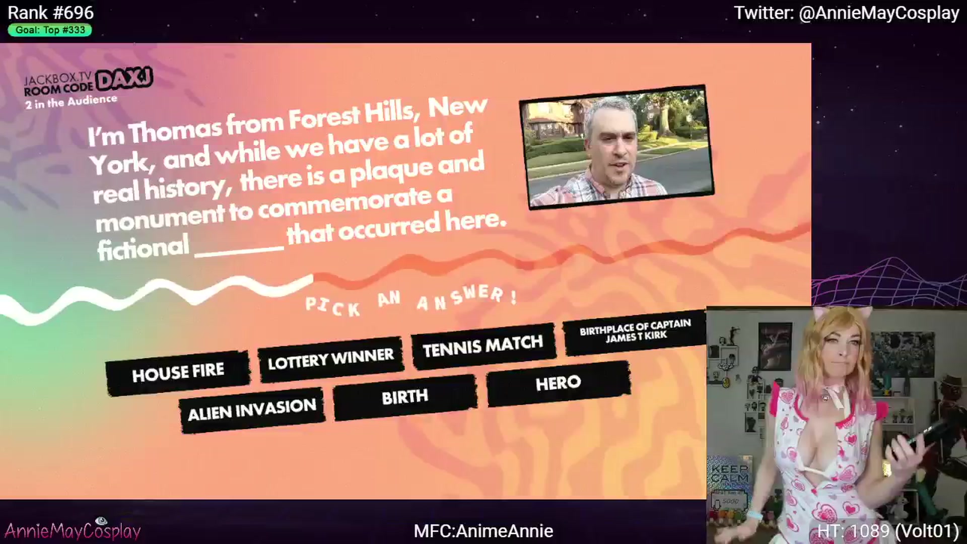 Gallery image thumbnail from AnimeAnnie's myfreecams stream on, 01/21/2024, 04:17 image 10 of 20