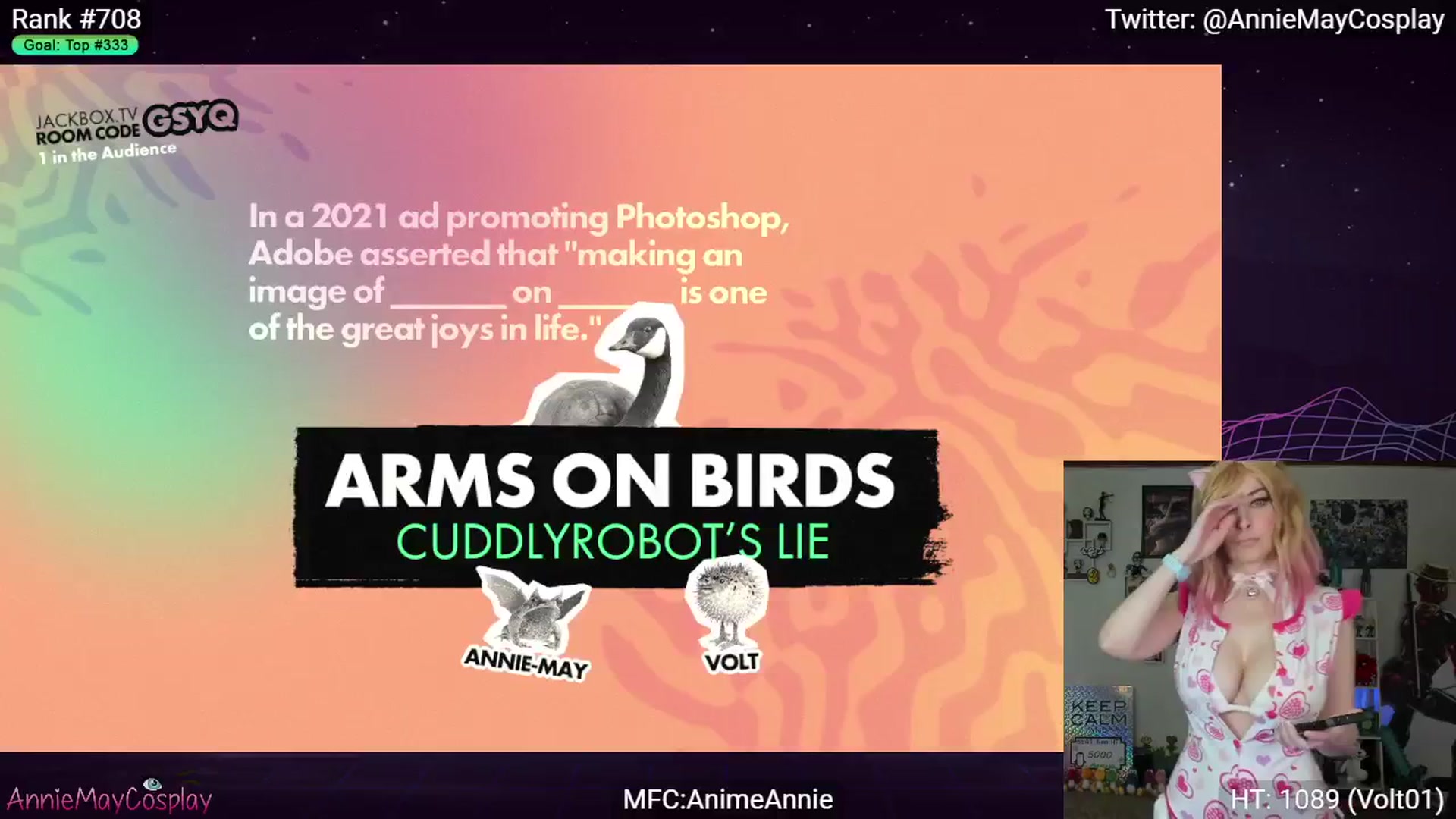 Gallery image thumbnail from AnimeAnnie's myfreecams stream on, 01/21/2024, 04:17 image 6 of 20