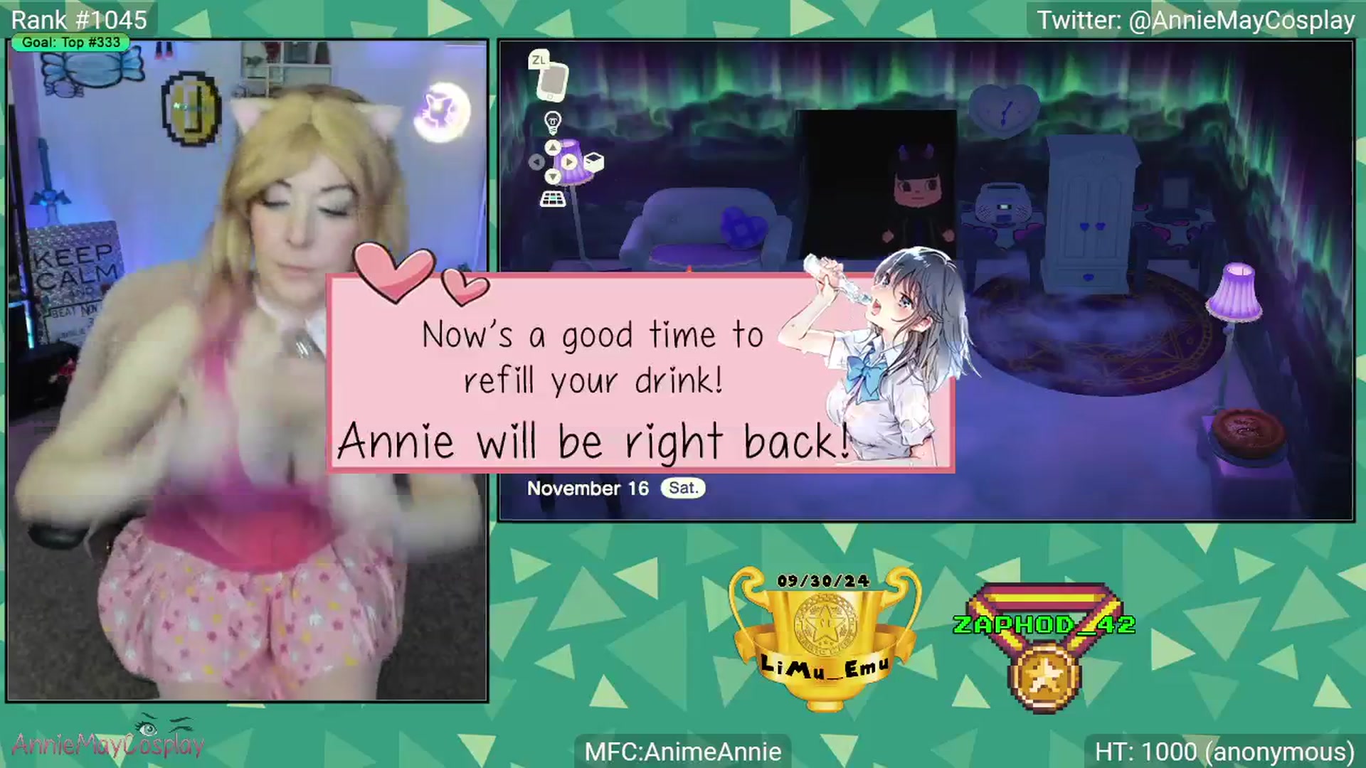 Gallery image thumbnail from AnimeAnnie's myfreecams stream on, 11/17/2024, 02:17 image 19 of 20